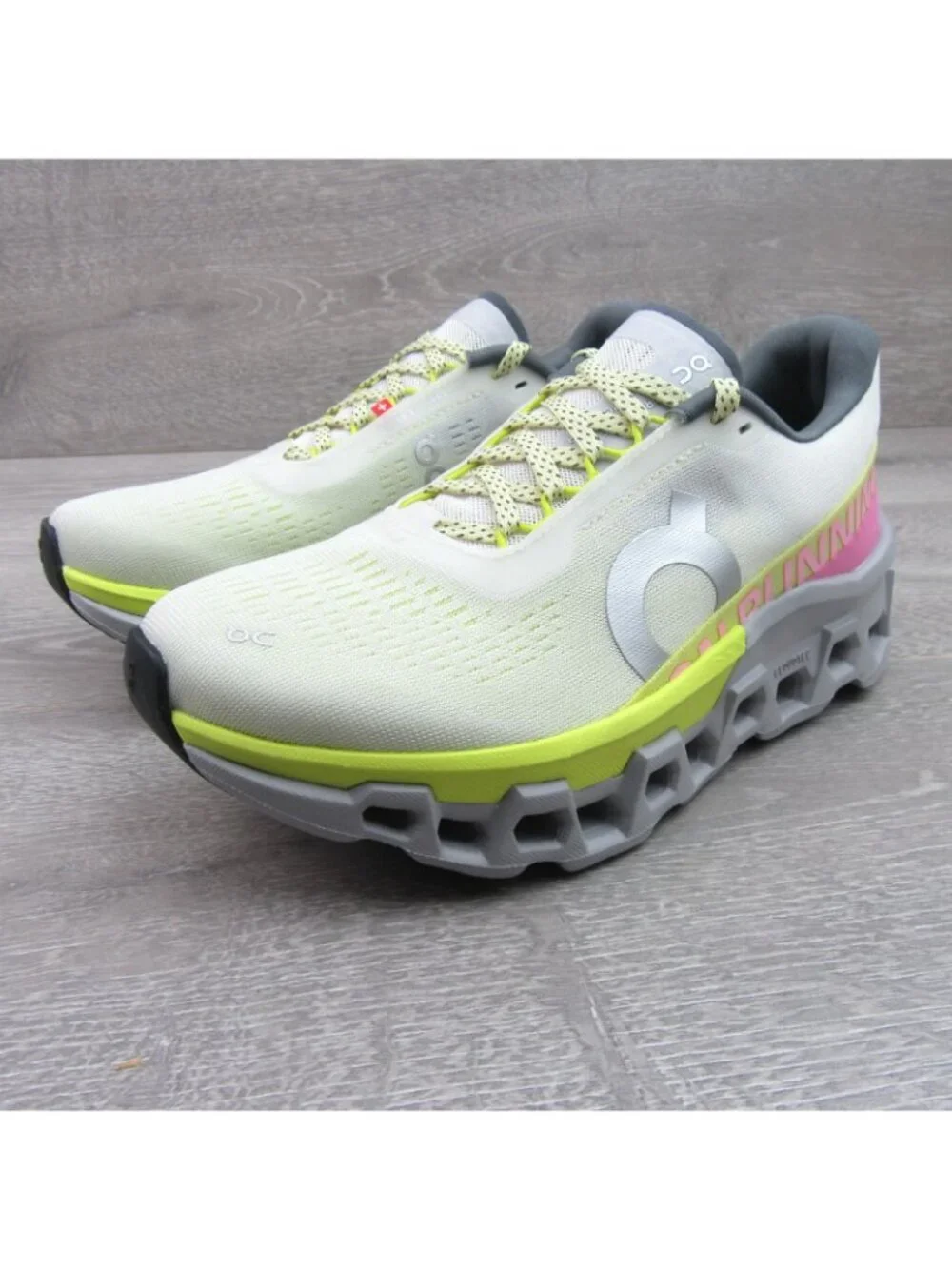 ON Cloudmonster 2 Running Shoes Womens Size 8 Ivory Lime NEW - Picture 4 of 15